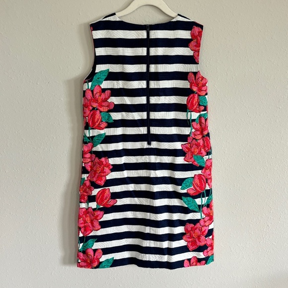 Vineyard Vines Girls Size 12 Magnolia Floral Stripe Sleeveless Shift Dress - Picture 3 of 6